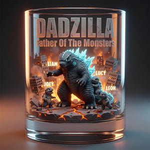 Our Roarsome Dad Round Glass - Personalized Gifts For Dad 02NADT290426-Homacus