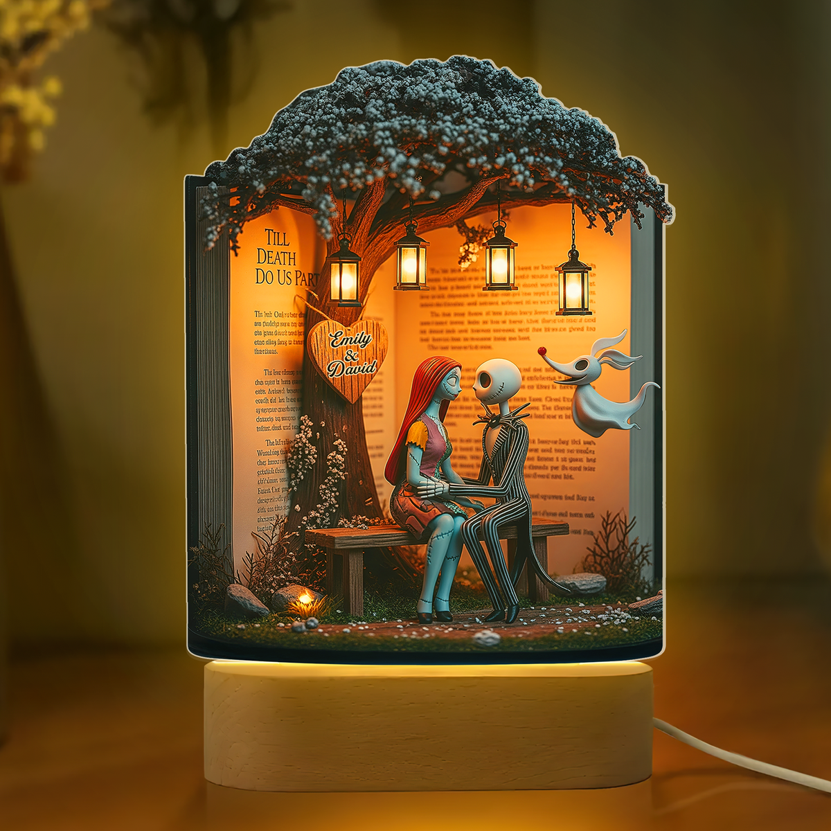 Horror Couple Led light With Oval Base - Personalized Gifts For Halloween 04PAPU160725-Homacus