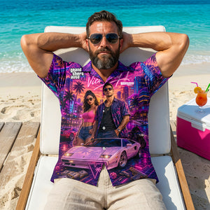 Neon Beach City Hawaiian Shirt - Personalized Gifts 02nadt010726-Homacus