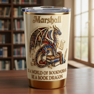 Dragon And Book Tumbler - Personalized Gifts For Book Lovers 06kimg060126-Homacus