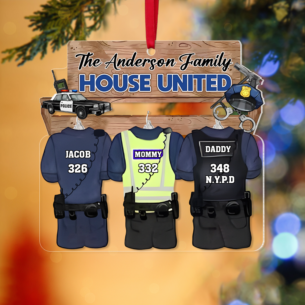 Personalized Christmas Gift For Police Family Ornament 01HUPU181024-Homacus