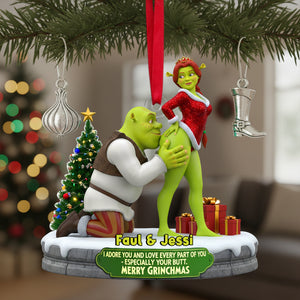 Cheeky Kisses Couple Ornament - Personalized Christmas Gifts For Couple 04OHLU120925-Homacus