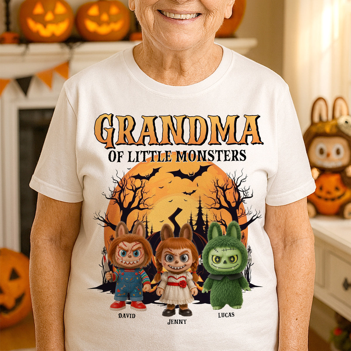 Spooky Monsters Personalized Gifts For Grandma Shirt 03natn160725-Homacus
