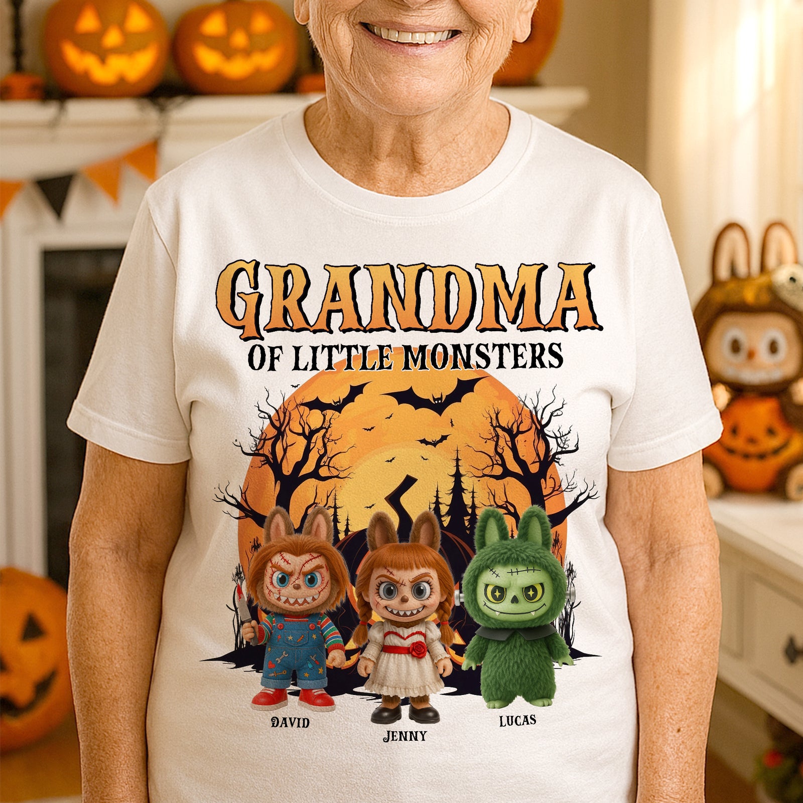 Spooky Monsters Personalized Gifts For Grandma Shirt 03natn160725-Homacus