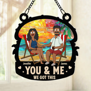 Personalized Gifts For Couple Window Hanging Suncatcher Ornament Summer Beach Couple-Homacus