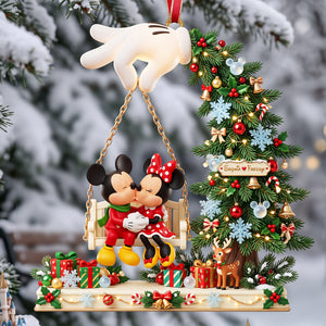 Xmas Couple Kissing On Swings Acrylic Ornament - Personalized Christmas Gifts For Couples 04pata290826-Homacus