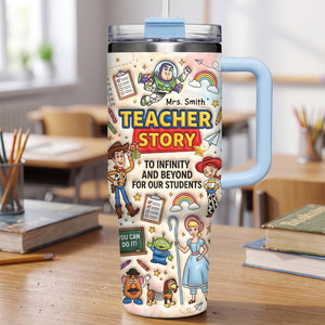 Devoted Teacher 40oz Tumbler With Handle - Personalized Gifts For Teachers 02QHLU220726-Homacus