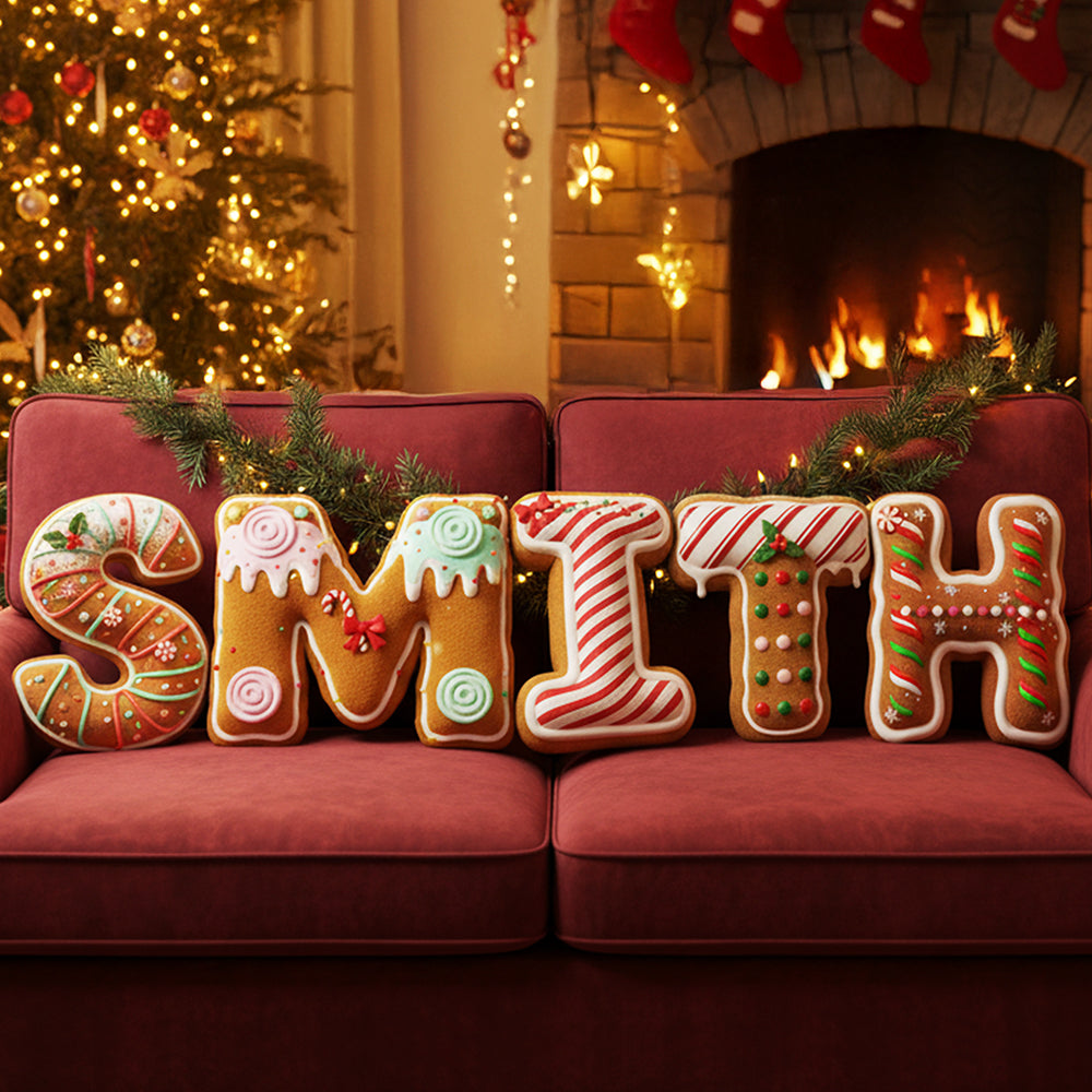 Gingerbread Alphabet Custom Shape Pillow - Personalized Gifts For Christmas 03hyta121125-Homacus