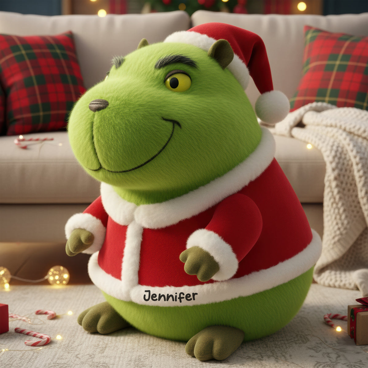 Green Capybara Custom Shaped Pillow - Personalized Gifts For Capybara Lover 08PAQN111125-Homacus