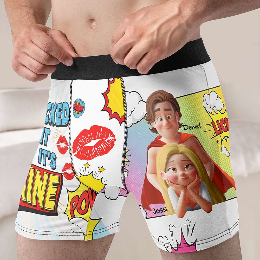 Spicy Couple Men's Boxers - Personalized Gifts For Him 04TGLU240625-Homacus