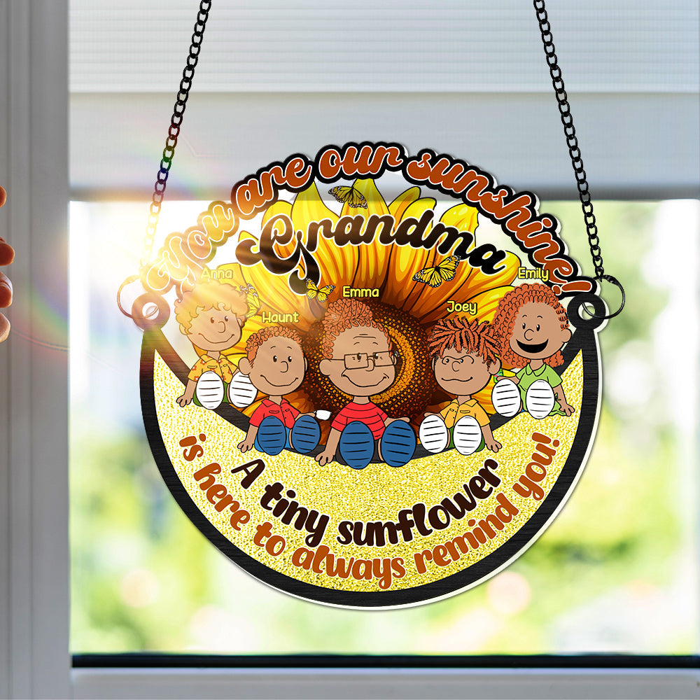 Personalized Gifts For Grandma Window Hanging Suncatcher, Adorable Sunshine Grandkids 05KALU100325PA-Homacus