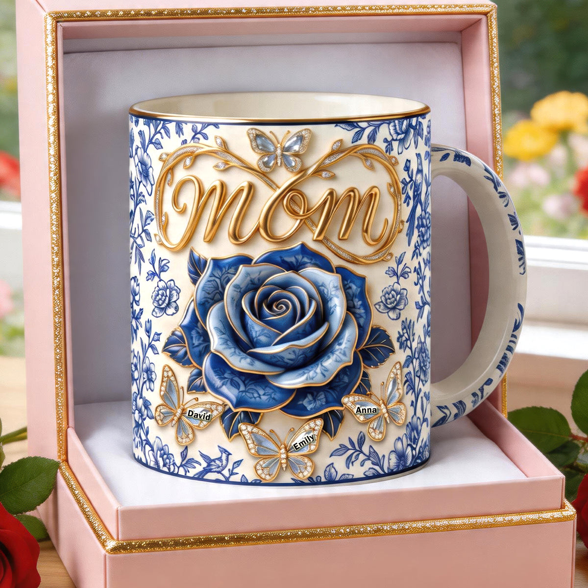 Toile De Jouy Mommy's Little Butterflies Coffee Mug - Personalized Gifts For Moms 03paqn240426-Homacus