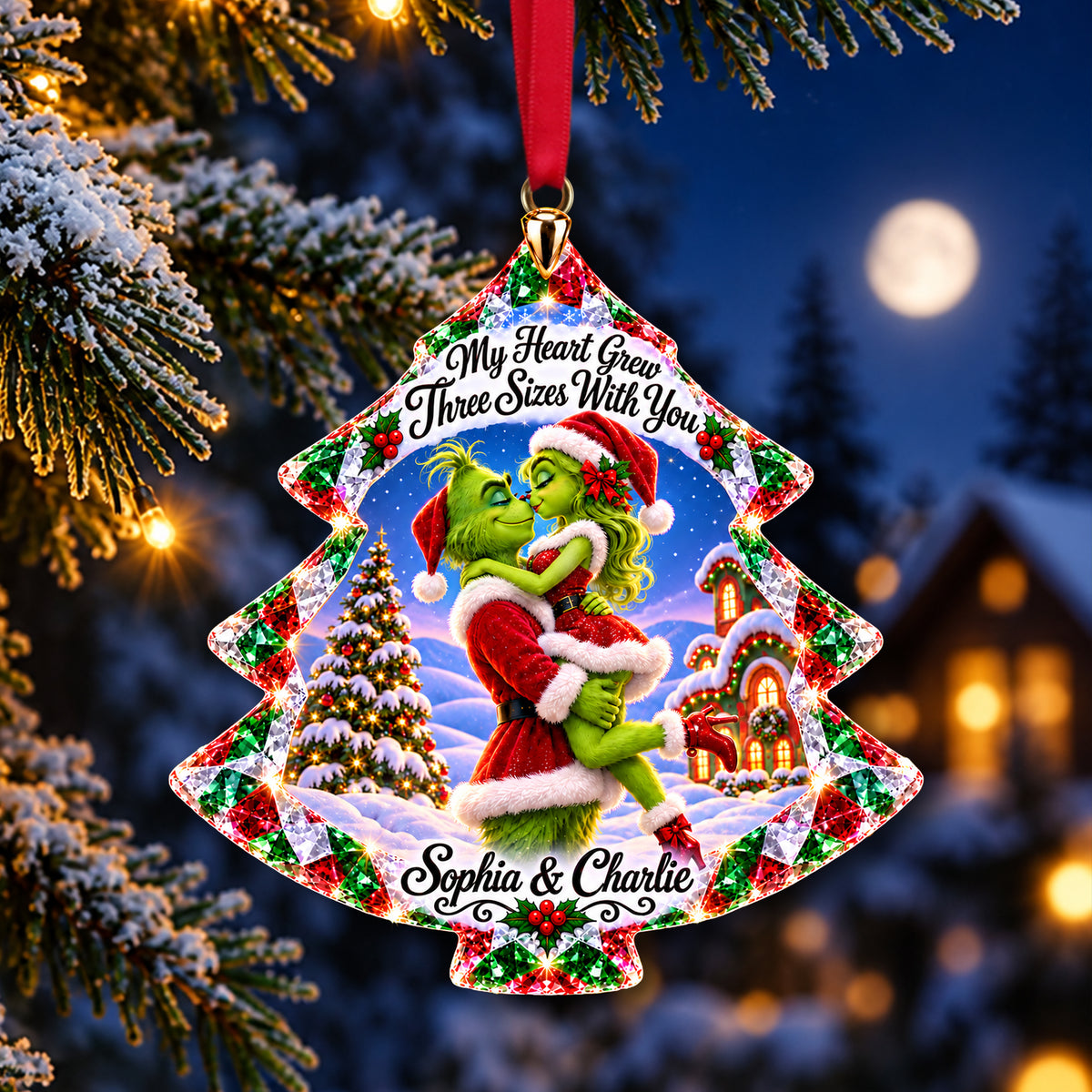 Romantic Couple Christmas Ornament - Personalized Gifts For Couple 01tylu101026-Homacus