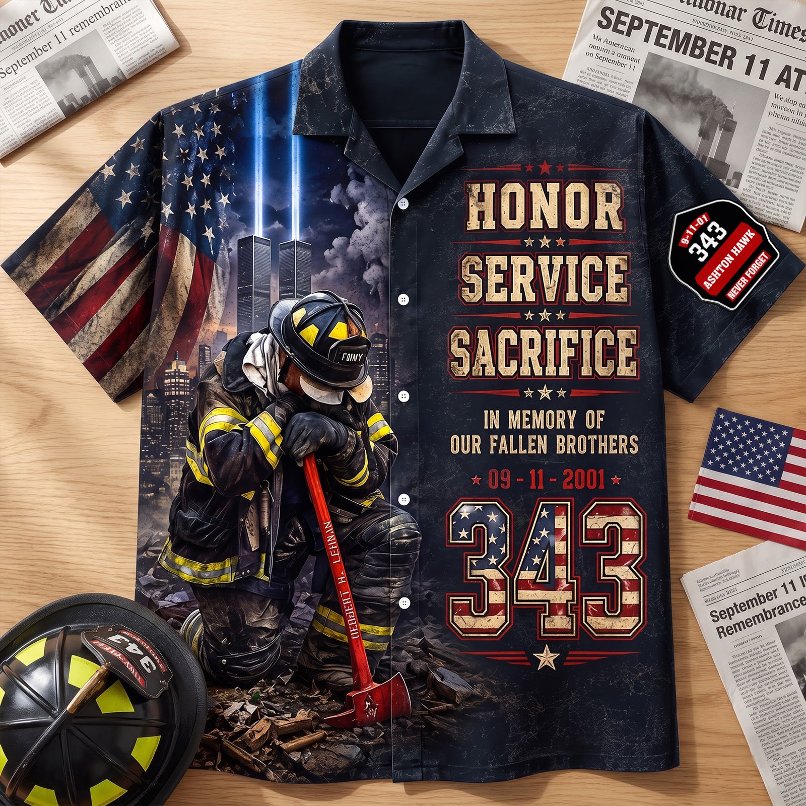 Never Forget Their Sacrifice - Firefighter Memorial Hawaiian Shirt 02HUQN060826-Homacus