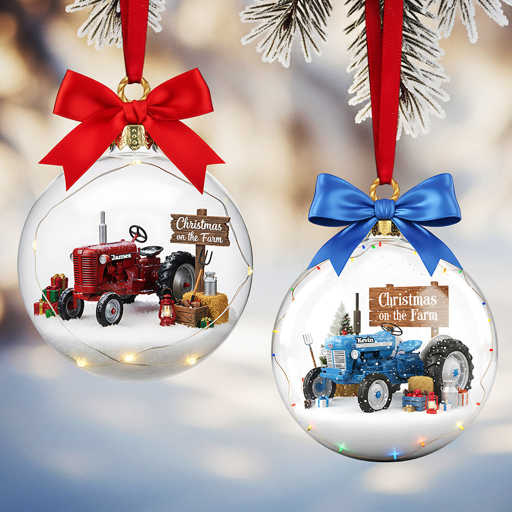 Farm Tractors Acrylic Ornament, Personalized Gifts For Christmas 02hyta271025-Homacus