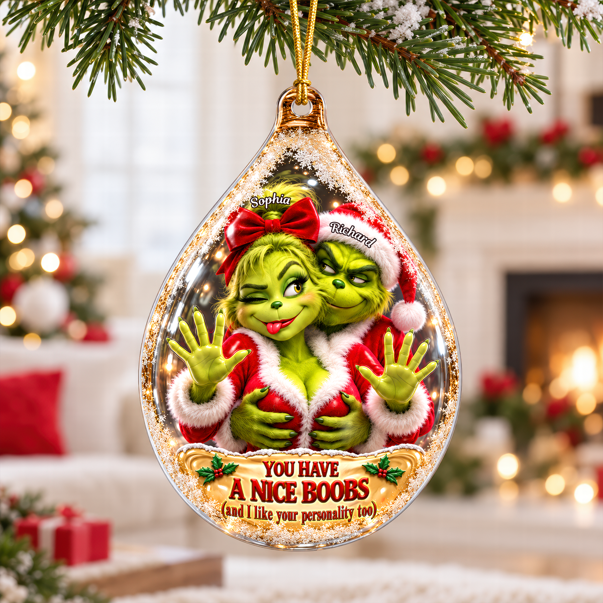 Furry Mischief Couples Acrylic Ornament - Personalized Christmas Gifts For Couples 07ohqn141026-Homacus