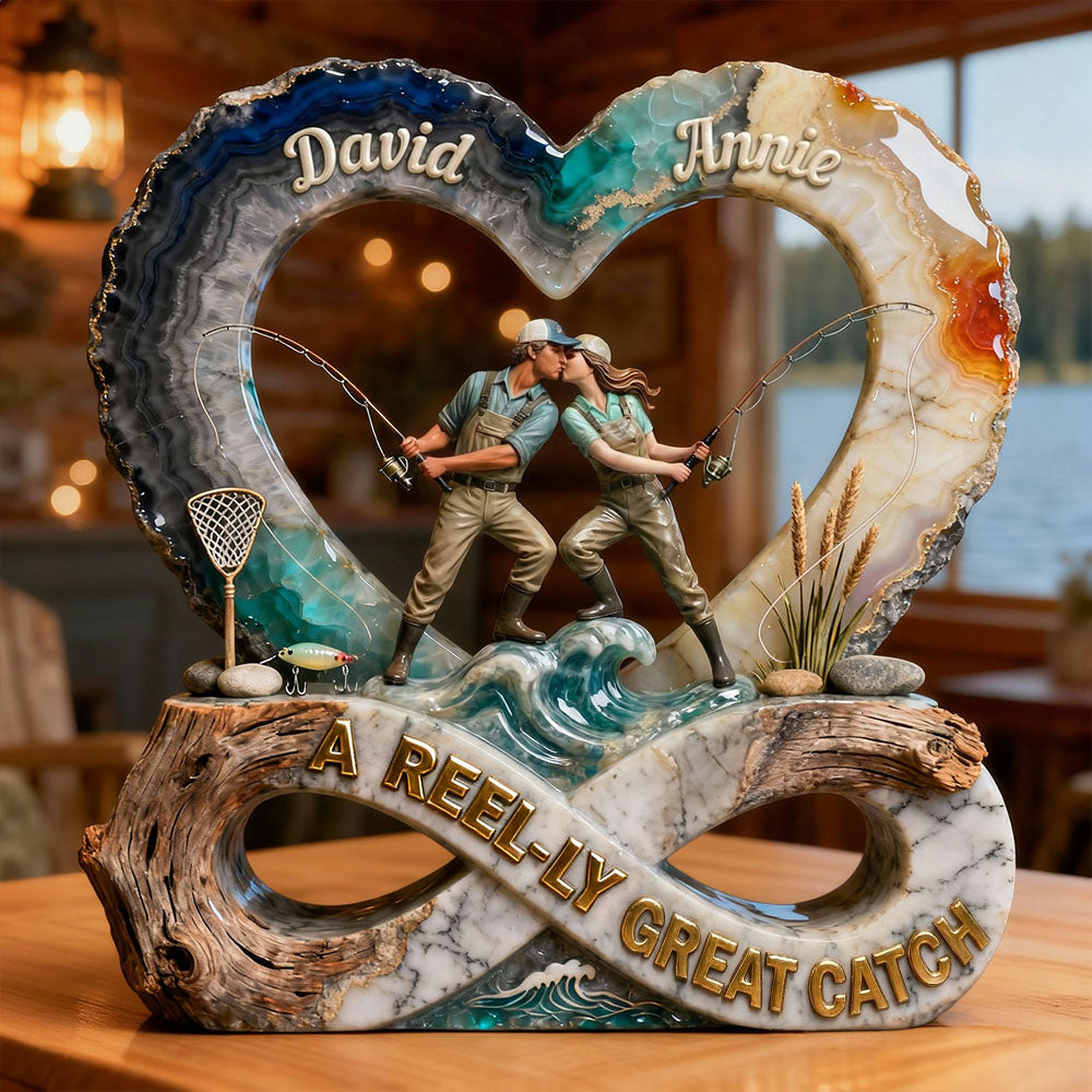 Fishing Couple Great Catch Acrylic Plaque - Personalized Gift For Fishing Couple 03QHLU160126-Homacus
