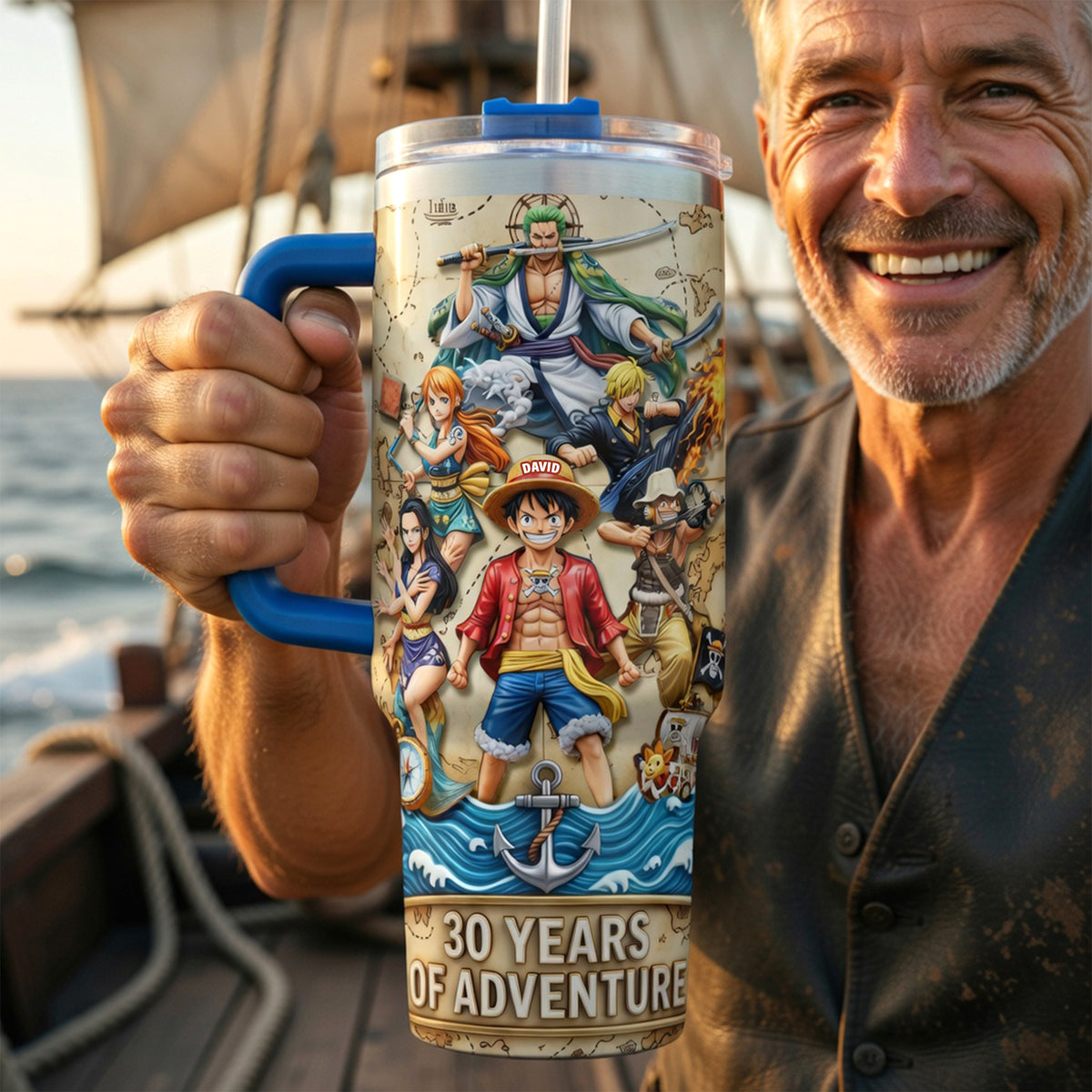 30 Years Of Adventure Tumbler With Handle - Personalized Gifts For Anime Lover 01toqn160626-Homacus