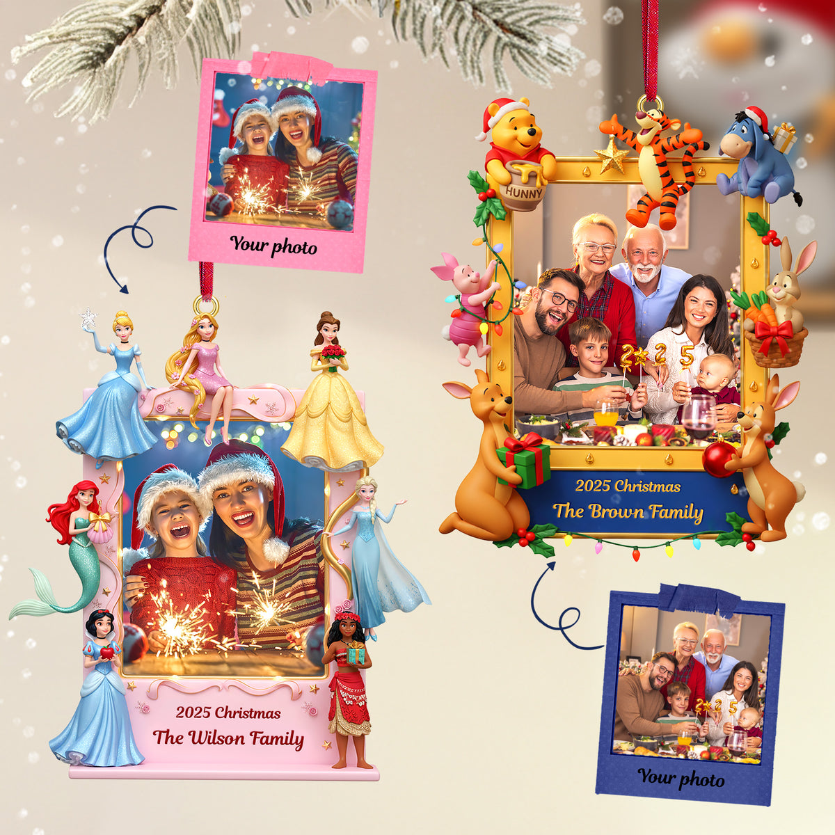 Personalized Gifts For Family - Custom Photo Christmas Acrylic Ornament 03hymg061125-Homacus