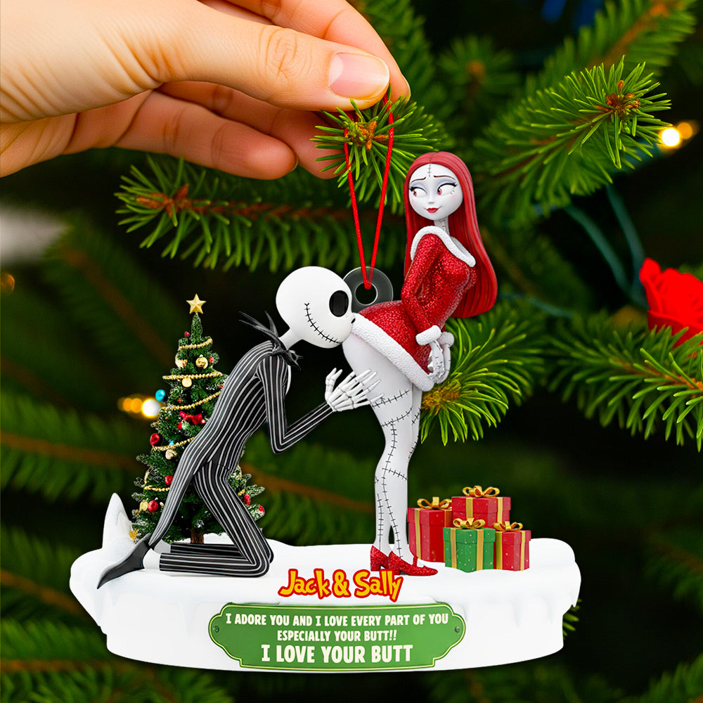 Naughty Skeleton Couple Christmas Ornament - Personalized Gifts For Couple 03ohdt110925-Homacus