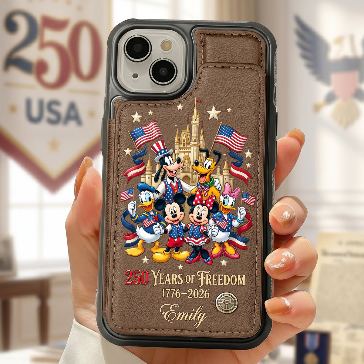 Celebrated America 250th Anniversary Leather Flip Wallet Phone Case - Personalized Gifts For Patriots 02tytn050626