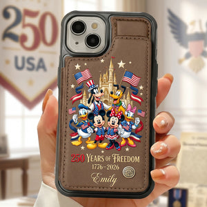 Celebrated America 250th Anniversary Leather Flip Wallet Phone Case - Personalized Gifts For Patriots 02tytn050626