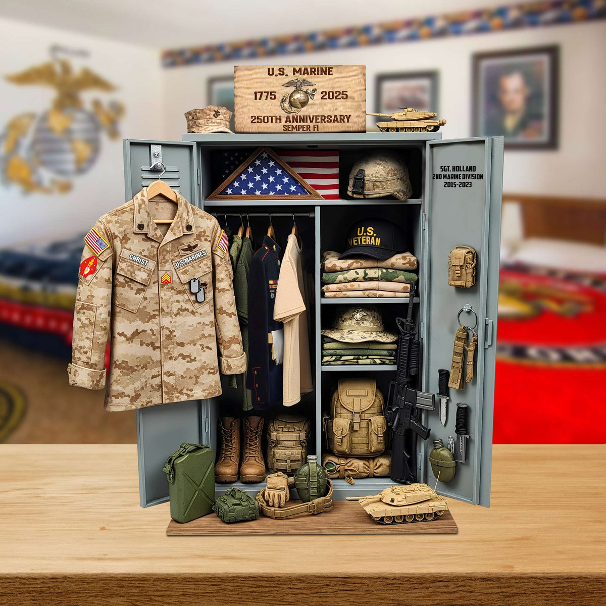 Military 250th Anniversary Personal Locker Plaque - Personalized Gifts For Veteran 051qhtn300625 MR-Homacus