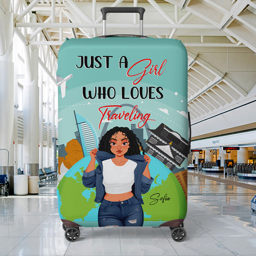 Personalized Gifts For Girl Traveling Lover Luggage Cover 04XQMH201224PA-Homacus