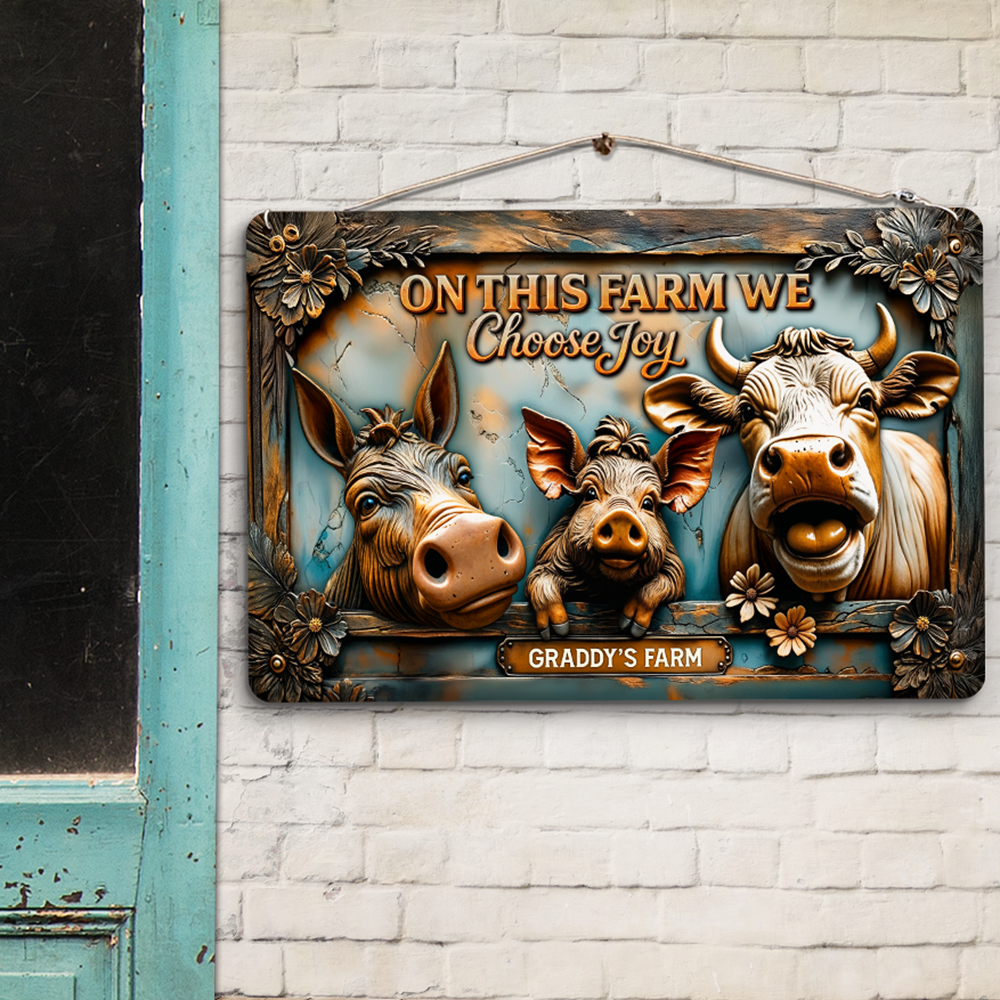 Fun Farm Animals Metal Sign - Personalized Gifts For Farmer 02qhpu200525-Homacus