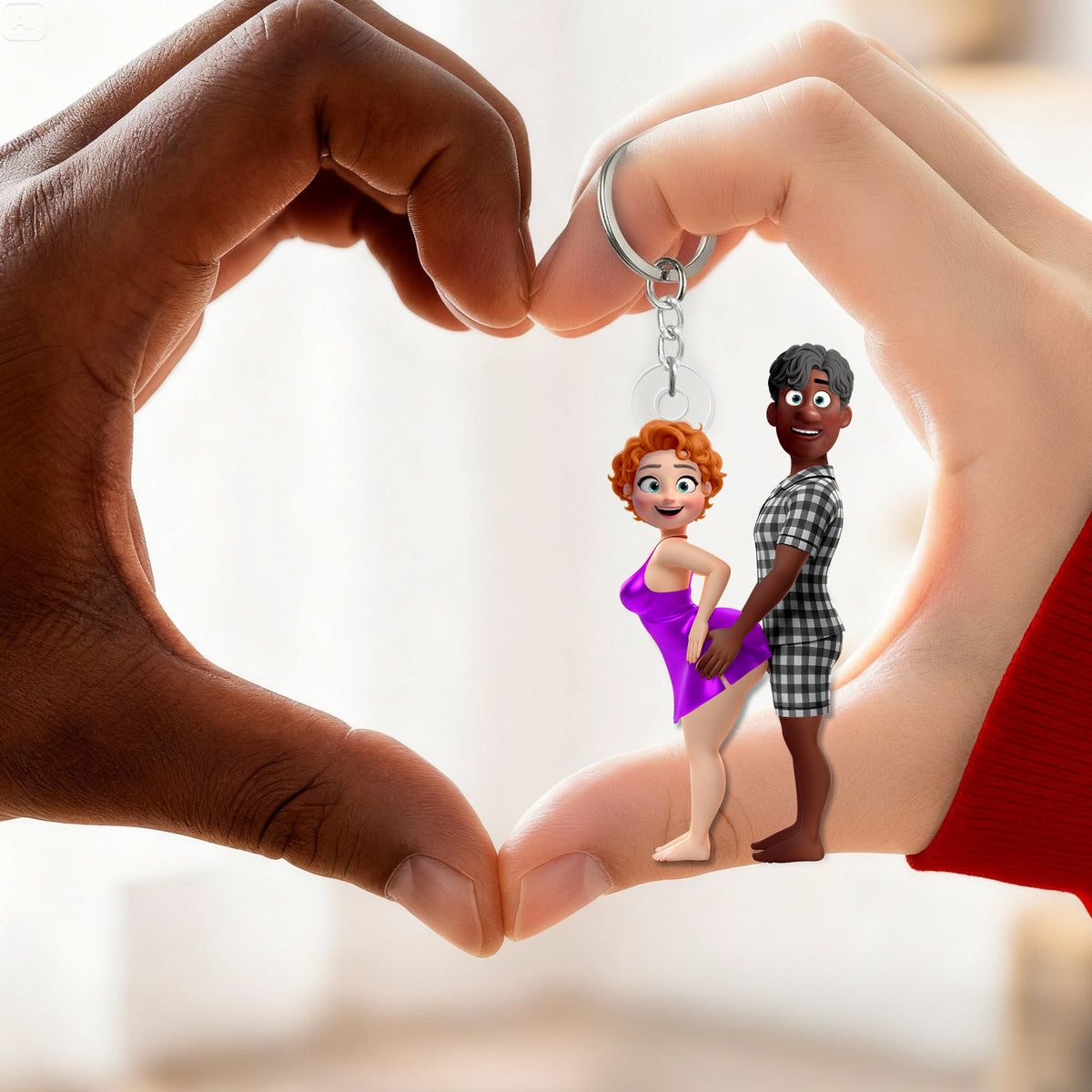 Sassy Couple Keychain - Personalized Gifts For Couple 01ohlu240126-Homacus