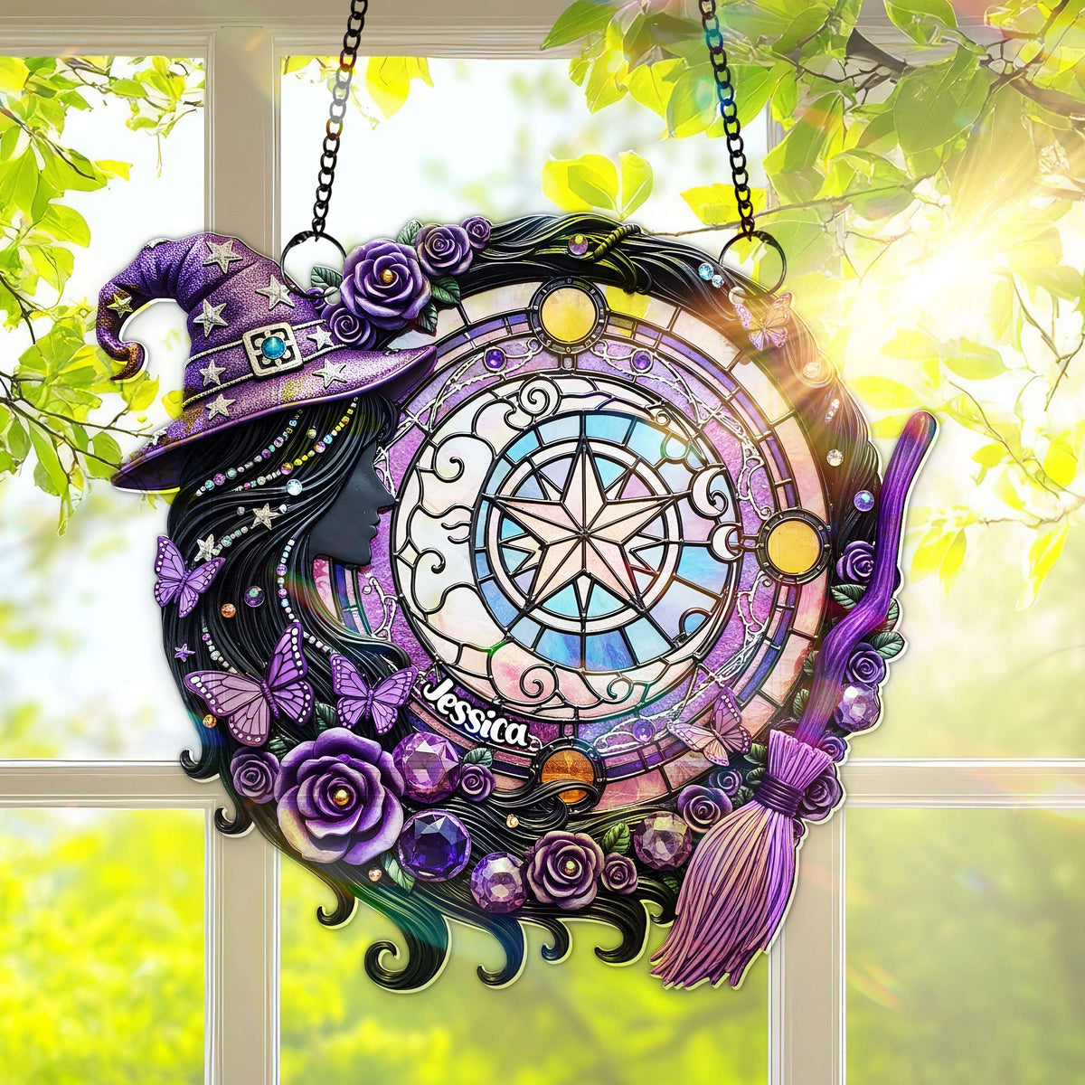 Mystical Witch Suncatcher - Personalized Gifts For Witch Lovers 10TOLU150725-Homacus
