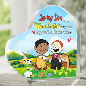 Personalized Gifts For Couple Farmer Heart Shaped Acrylic Plaque 04XQMH110125HG-Homacus