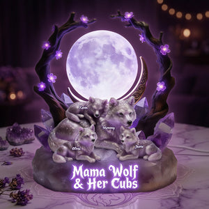 Mama Wolf Acrylic Light Box - Personalized Gifts For Mom 03TYTA170426-Homacus