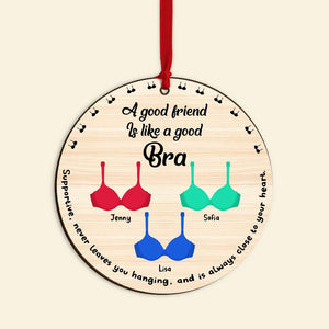 Personalized Gifts For Friends, Funny Bra Wood Ornament Christmas 03OHMH081024-Homacus