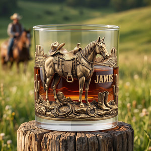 Horse Cowboy Round Glass - Personalized Gifts For Horse Lovers 04TYTN290626-Homacus
