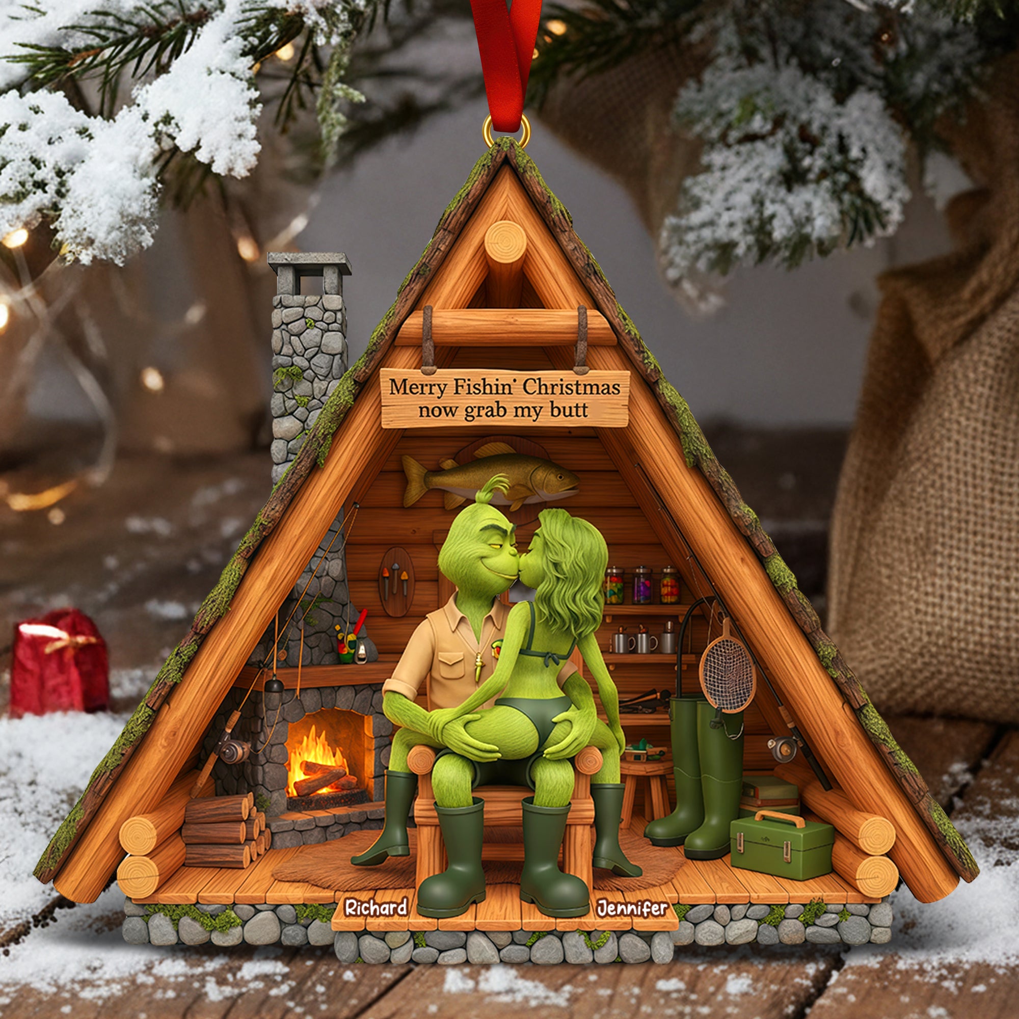 Naughty Couple Fishing Ornament - Personalized Gifts For Couple 08ohqn181125-Homacus