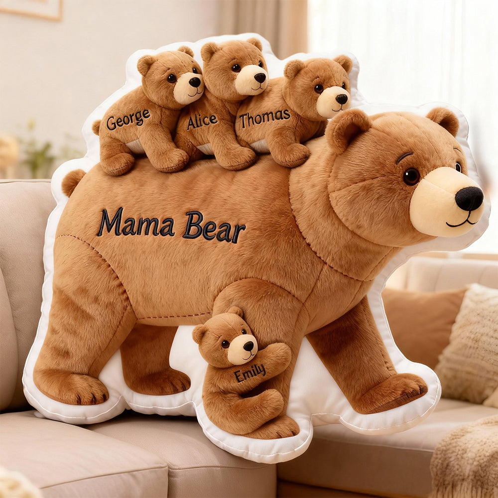 Mama Bear Custom Shape Pillow - Personalized Gifts For Mom 03hudt310126-Homacus