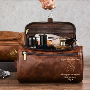 Naughty Couple Leather Toiletry Bag - Personalized Gifts For Couple 01pgqn111225-Homacus
