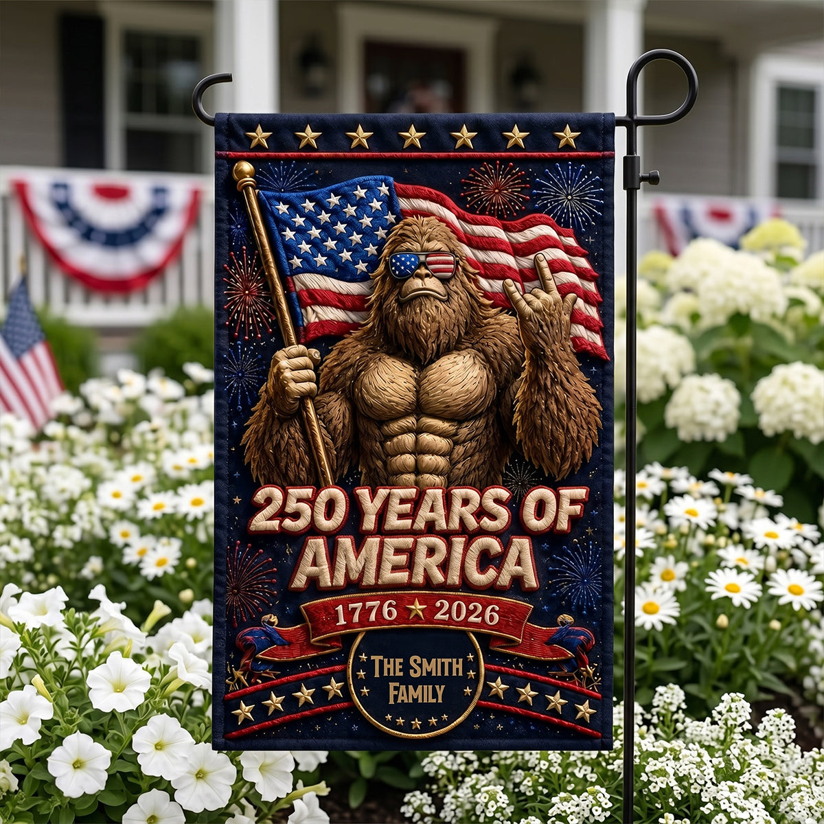 Cool Bigfoot - Celebrated America 250th Anniversary Garden Flag - Personalized Gifts For Patriots 03totn280526
