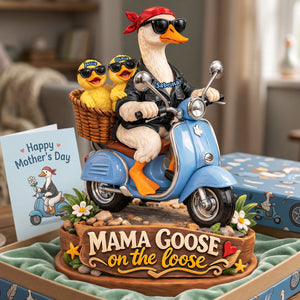 Mama Goose On The Loose Shaped Plaque - Personalized Gift For Mom 04TYTA160326-Homacus