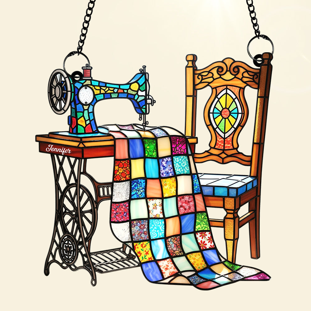 Vintage Sewing Machine Suncatcher Ornament – Personalized Gifts For Sewing Lovers 01ohqn240725-Homacus