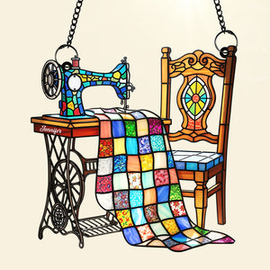 Vintage Sewing Machine Suncatcher Ornament – Personalized Gifts For Sewing Lovers 01ohqn240725-Homacus