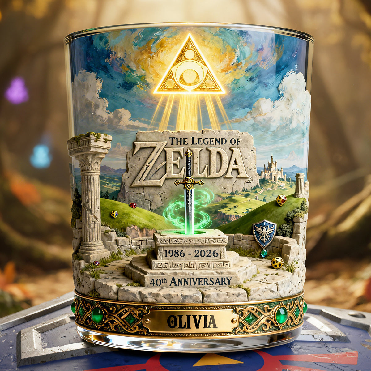 Fantasy Adventure Round Glass - Personalized Anniversary Gifts 03kita140326-Homacus