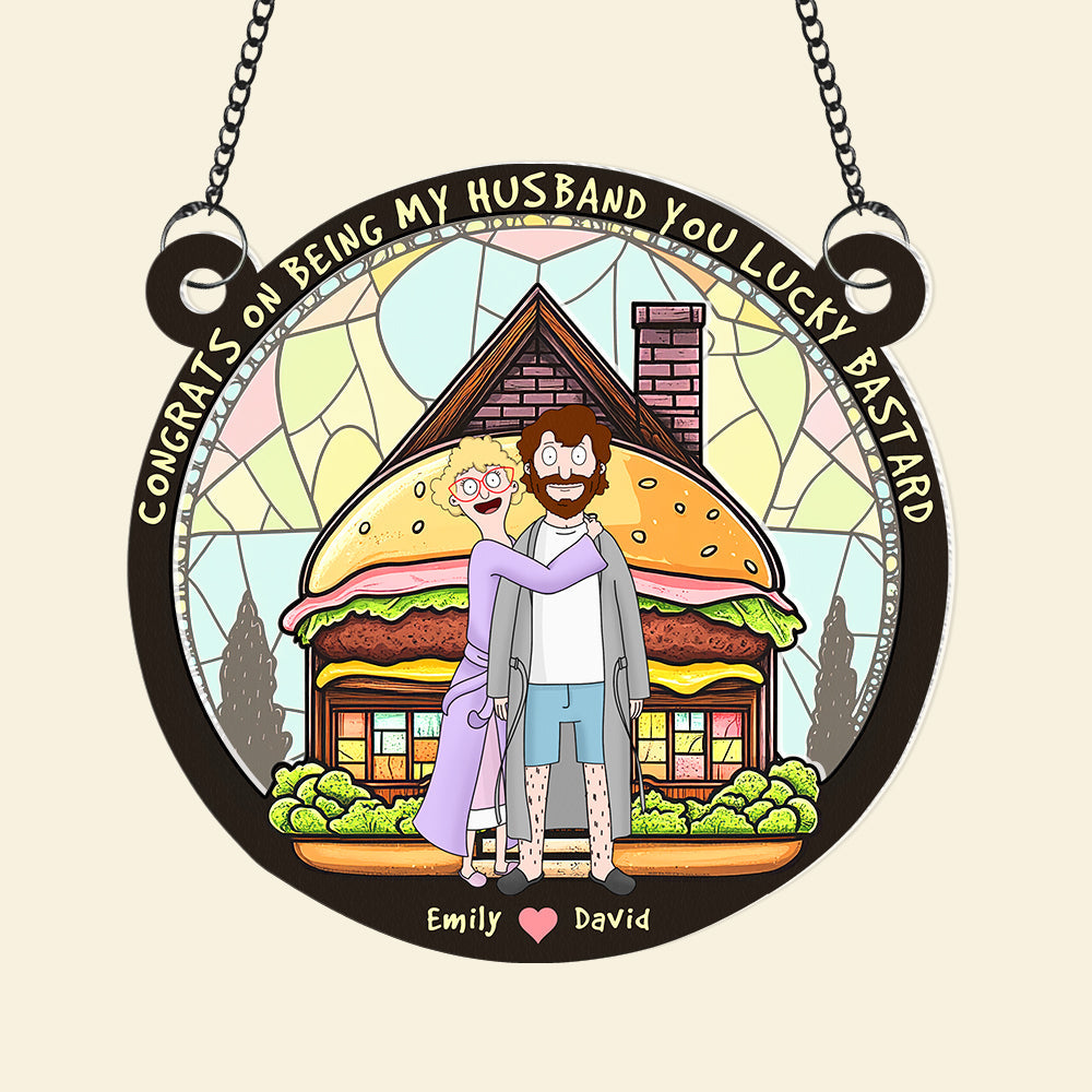 Personalized Gifts For Couple Suncatcher Ornament, Congrats On Being My Husband 01tgqn130225hg-Homacus