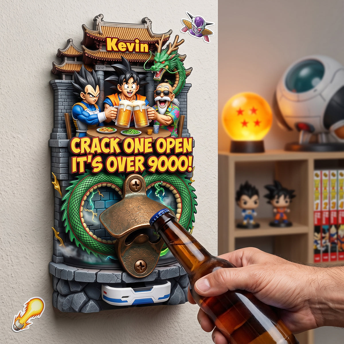 Epic Warrior Wooden Wall Hanging Bottle Opener - Personalized Gifts For Animation Lovers 03tota220726-Homacus