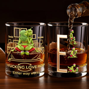 Cheeky Green Couple Round Glass - Personalized Gifts For Couples 04OHLU201125-Homacus