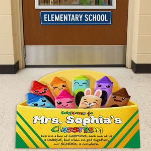 Colorful Crayon Box Doormat - Personalized Gifts For Teacher 06HULU220725-Homacus
