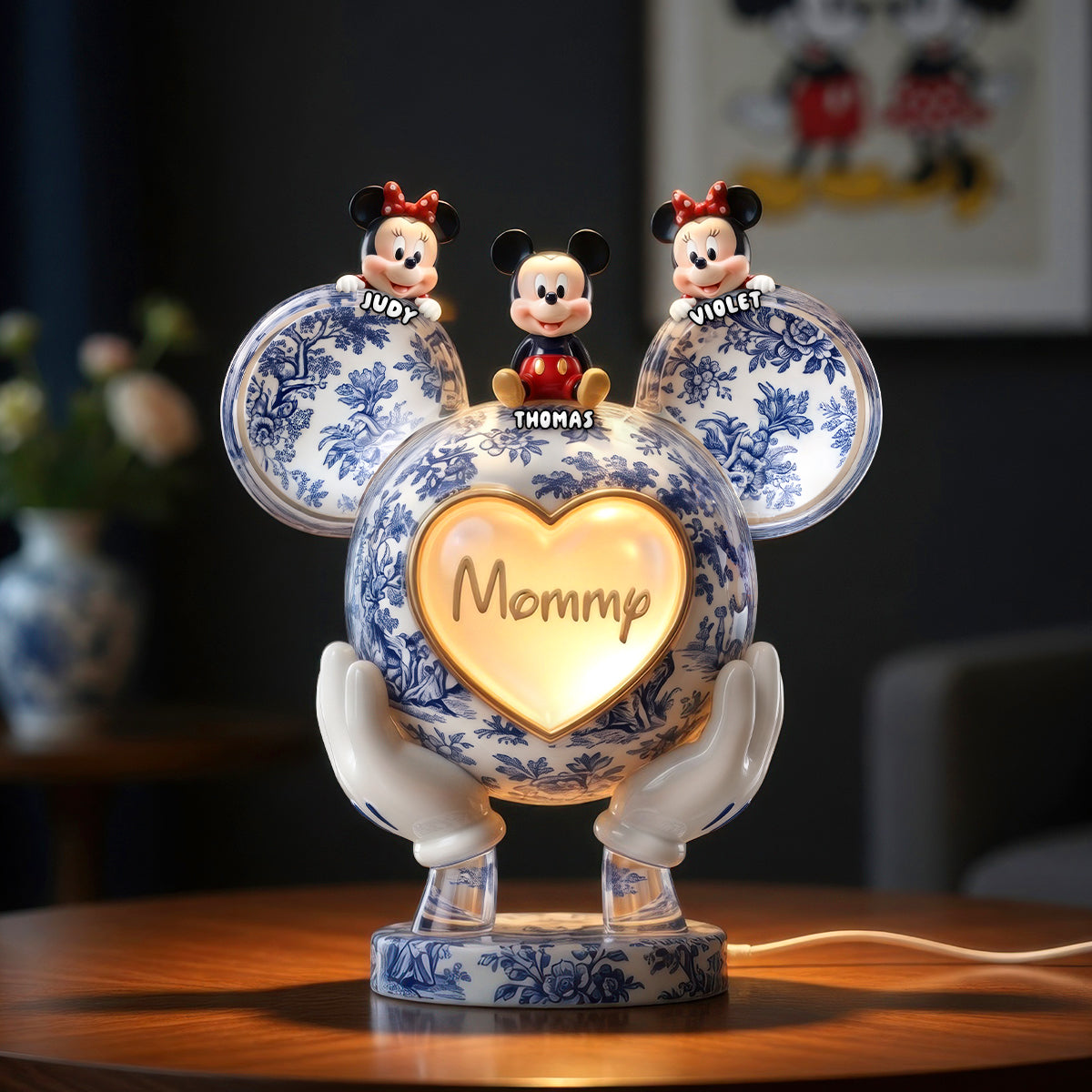 Heart Full Of Mom Toile De Jouy - Personalized Gifts For Mom Acrylic Light Box 01PADH200426-Homacus