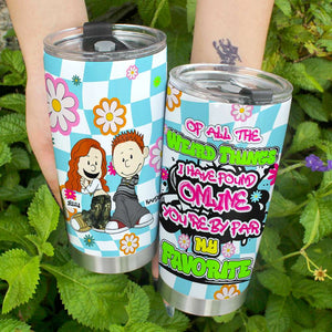 Personalized Gifts For Couples Tumbler Y2K Style Cartoon Couples 03TOLU060125HG-Homacus