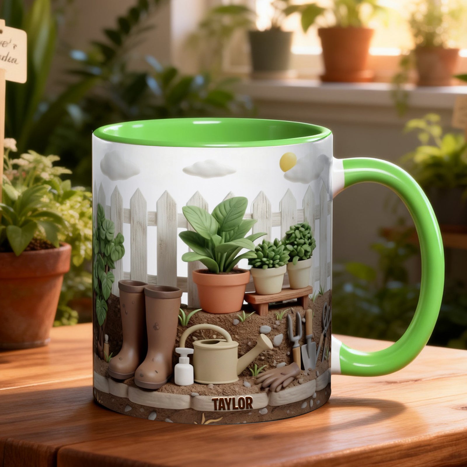 Gardening Scene Accent Mug – Personalized Gifts For Garden Lovers 03kilu080126-Homacus